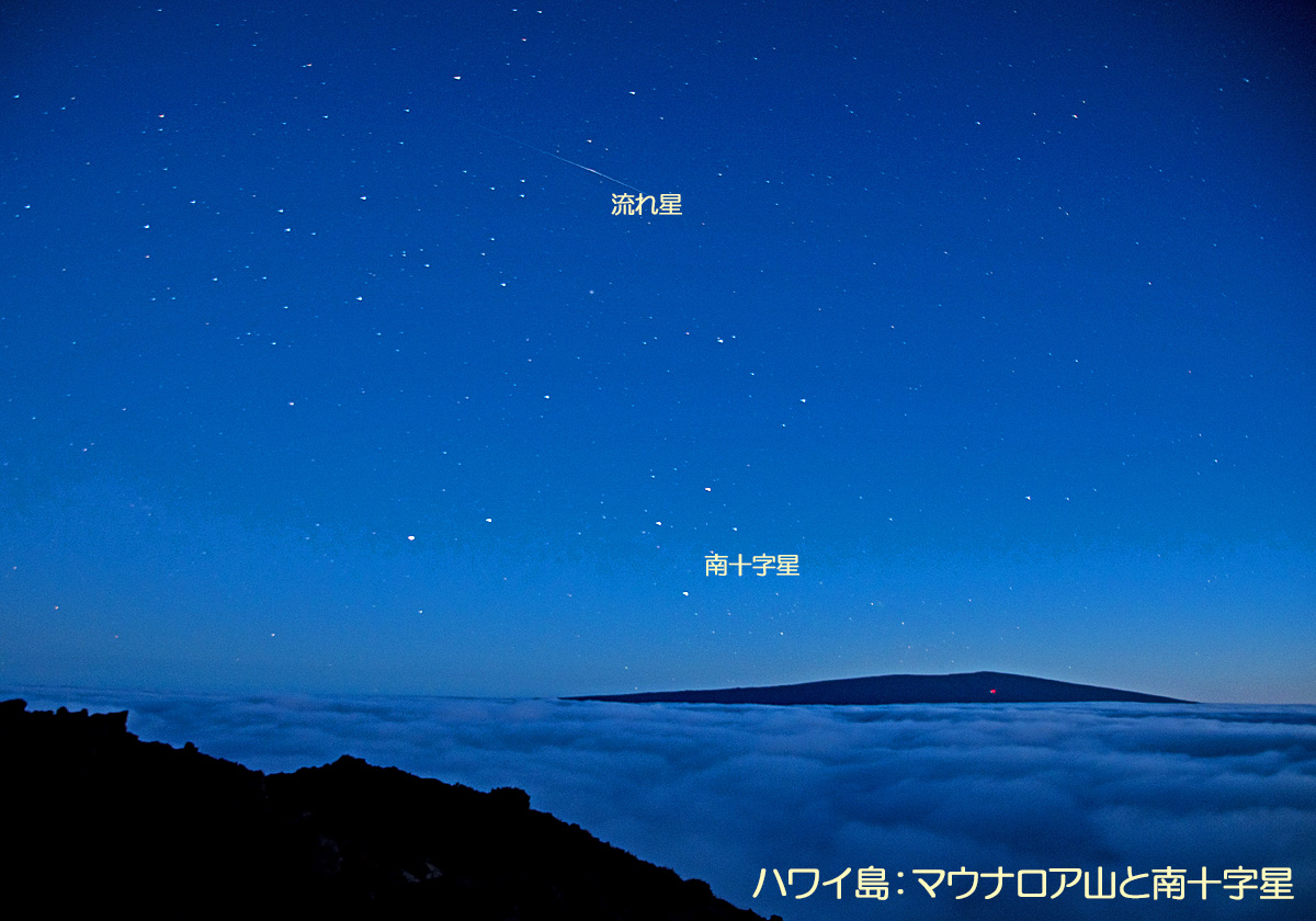 マウナロア山と南十字星